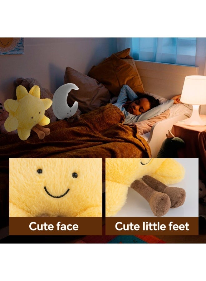 XICEN Sun and Moon Plush 12 inch, Smiling Sun Pillow, Cute Moon Pillow, Soft Plush Toy for Children's Sleep Toy & Birthday Gift - Image 2